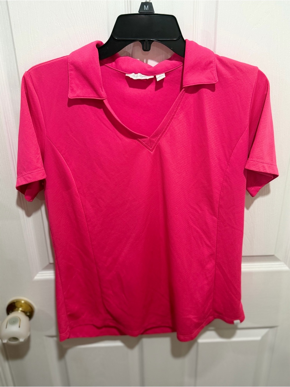 Lady Hagen Hot Pink Short Sleeve V-Neck Polo